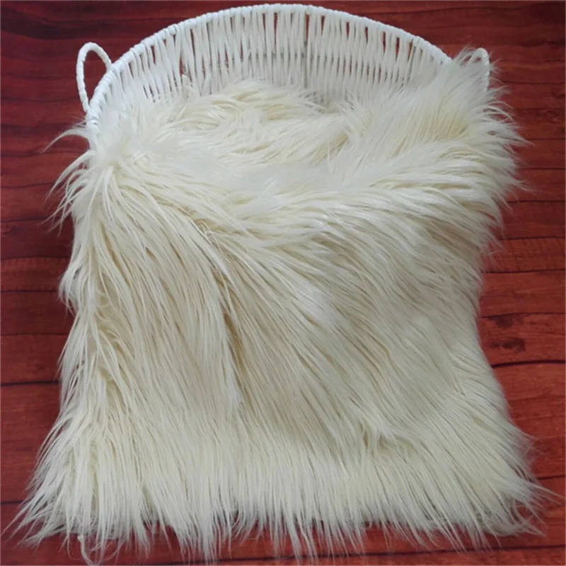 

60 x 50cm Newborn Baby Infant Photo Blanket Fake Fur Rug Blankets Plush Photography Background Props Basket Stuffer Filler