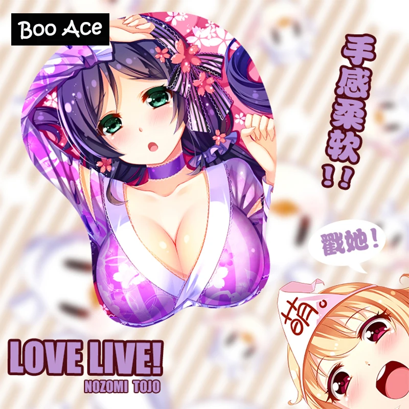 LoveLive! Тодзио Нозоми аниме для девочек 3D груди Этти Мышь Pad силиконового геля