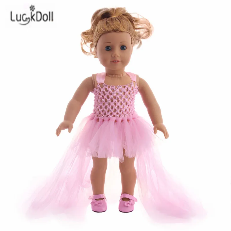 LUCKDOLL модное летнее новое платье ручной работы 8 цветов газовый костюм для 18