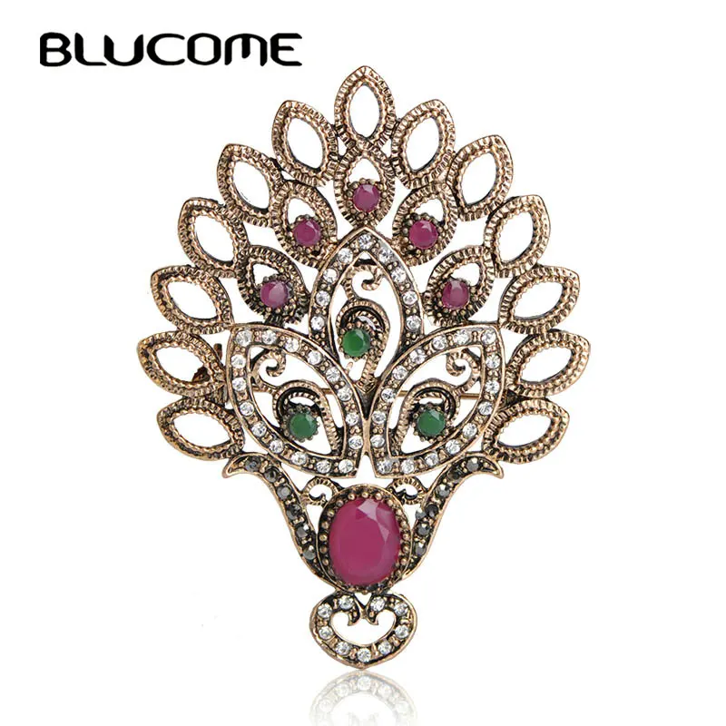 Blucome 2018 винтажная Турецкая игла для индейки брошь павлина Свадебная шапка
