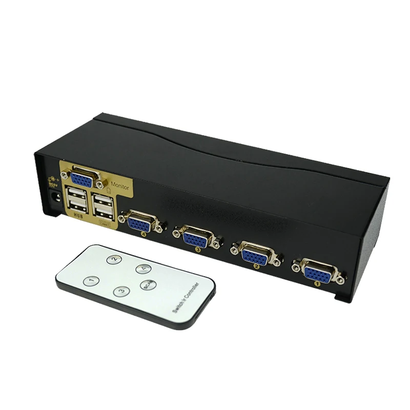 usb vga kvm switch 4 in 1 out  vga svga switch Adapter Connect Printer Keyboard Mouse 4 Computer Use 1 Monitor