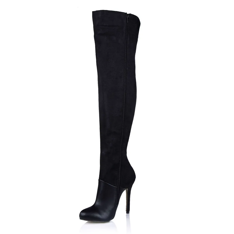 Пикантные вечерние высокий каблук шпилька женские ботфорты выше колена Hiver Bottes