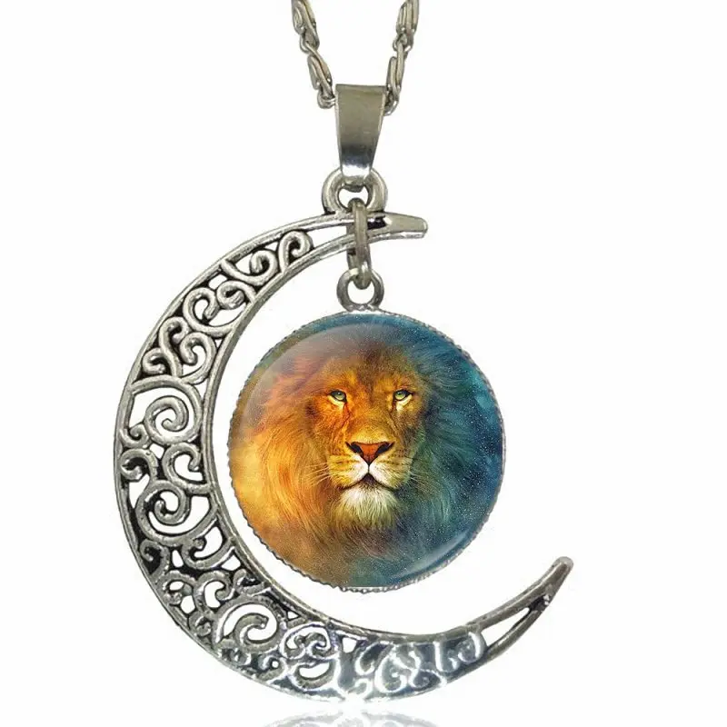 Для свадьбы стеклянный кабошон кулон ожерелье модное Аслан Король Лев|Ожерелья с