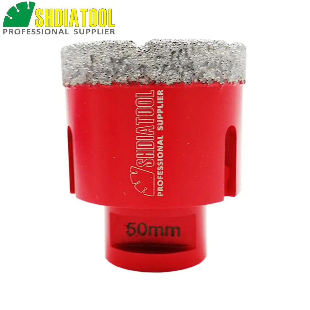 

SHDIATOOL 1pc M14 Diameter 50mm Vacuum Brazed Diamond Drilling Core Bits Hole Saw Stone Drilling Bits Diamond Drill bit Crown