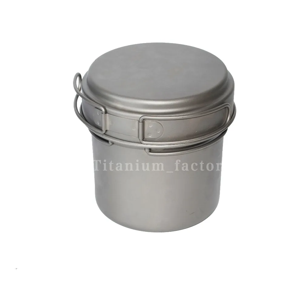 安い 2016 屋外のキャンプ超軽量調理チタンポットチタン調理器具セット