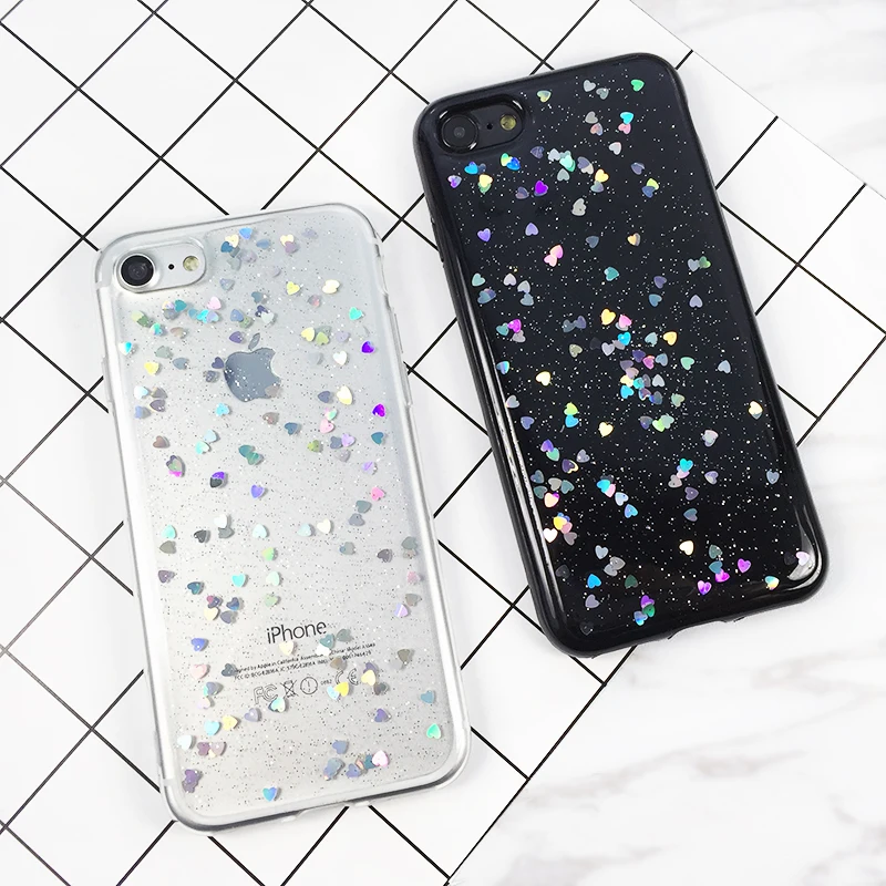 Роскошный блестящий чехол для iPhone 7 6 6S Plus задняя крышка телефона мягкие