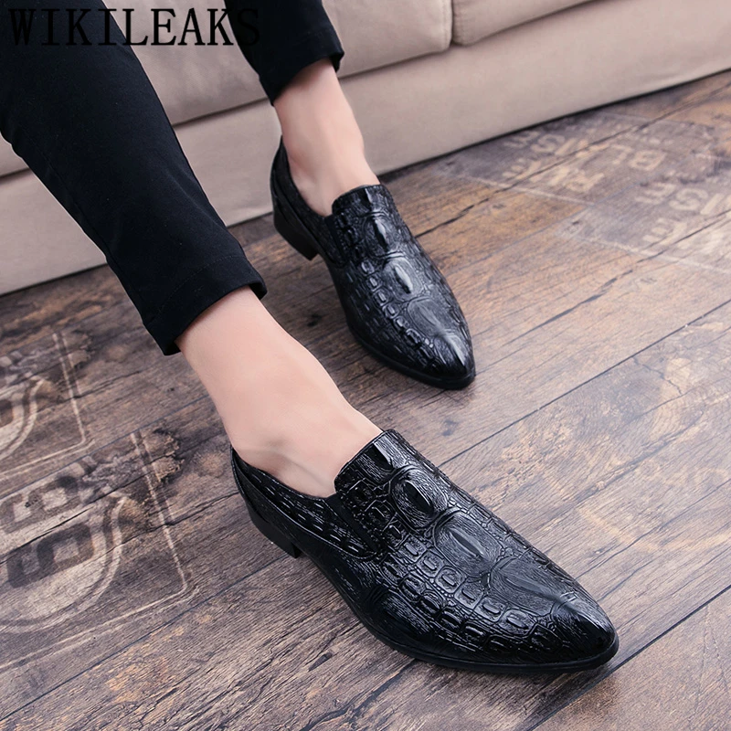 Crocodile Shoes Men Oxford Coiffeur Formal Elegant Italian Brand Dress Classic Sepatu Slip On Pria Ayakkabi | Обувь