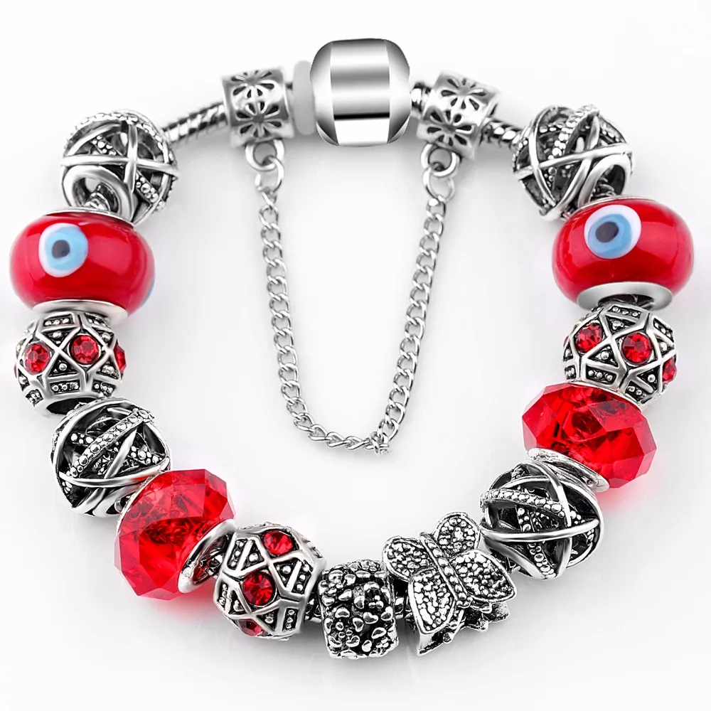 Женский браслет с шармами в форме сердца и цепочкой безопасности|heart charm bracelet|charm