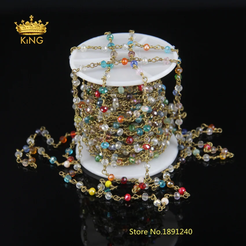 5 м маленькая Радужная стеклянная Хрустальная покрытая бронзовой проволокой