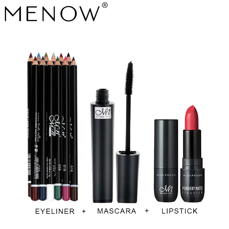 Набор для макияжа MENOW полная распродажа матовая губная помада и Водостойкая тушь