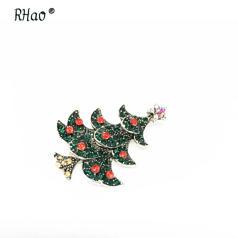 Рождественская бижутерия RHao украшение с зелеными кристаллами на рождественскую