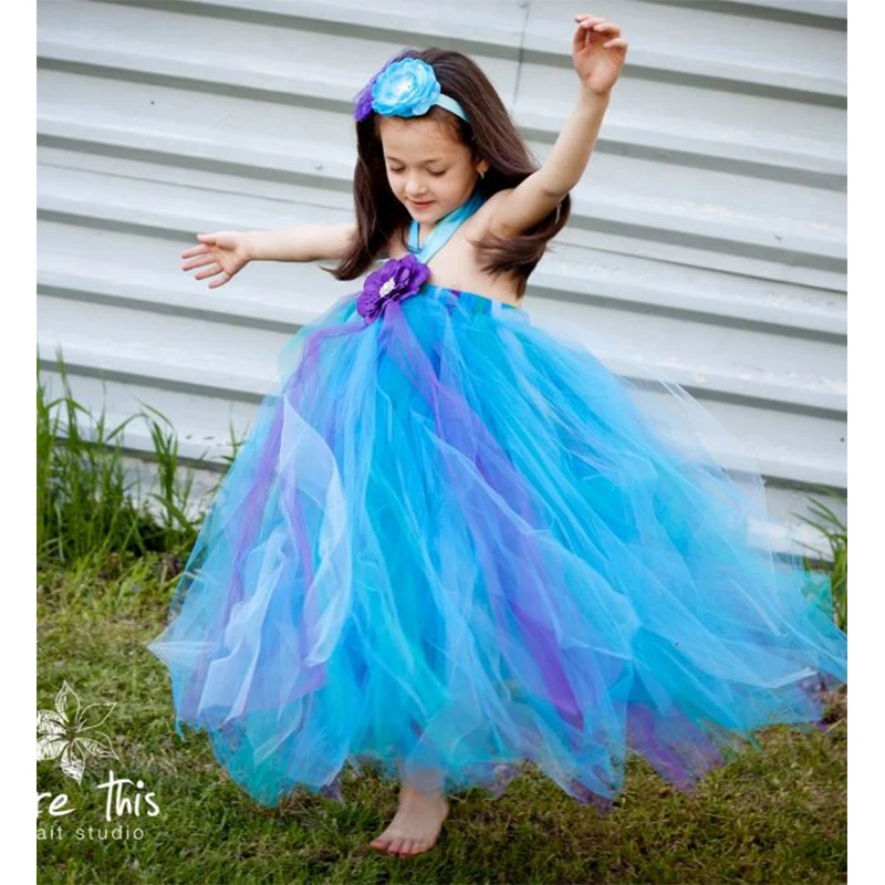 2T-8Y Shades Of Purple Tutu Dress Girl Flower Princess Baby Party For Birthday Photo Wedding Festival | Детская одежда и обувь