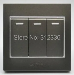 

free shipping wall switch three on single control wall switch coffee color