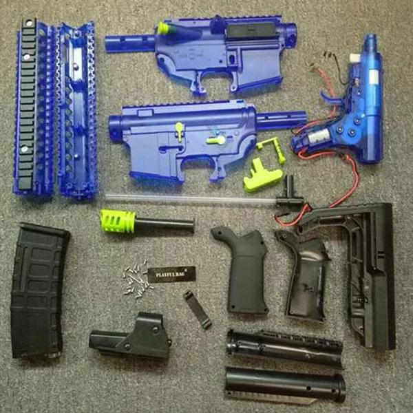 a set Спорт на открытом воздухе CS игра модель игрушки Ryunzaki MK18 M4 основной Чехол комплект прозрачные выгравированы разметки журнал гель-шарик пистолет - Цвет: a set