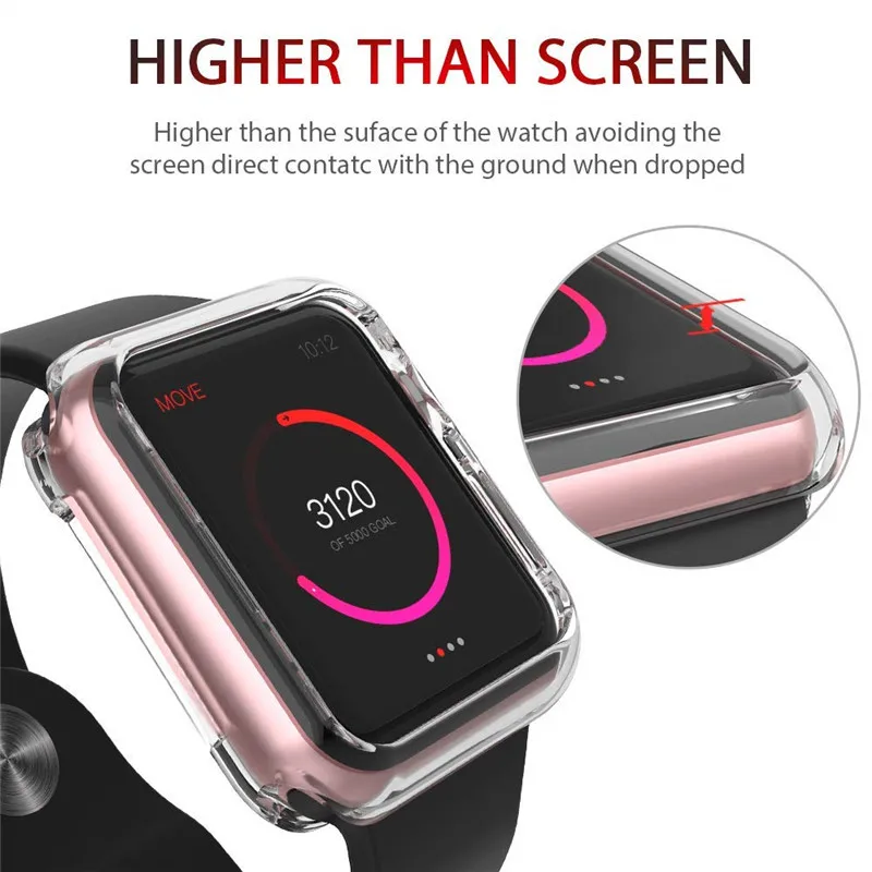 Аксессуар для Apple Watch чехол 44 мм 40 мягкий ТПУ ультра тонкий анти осенний защитный