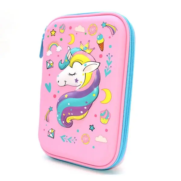 Pencil Case School EVA Trousse Scolaire Stylo Box Cute Unicorn Kawaii Astucci Estuches Lapices Etui Pennen Girls Stationery - Цвет: Pink cake unicorn