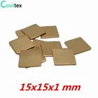 Медная теплоотводящая прокладка для ноутбука, GPU, ЦП, VGA, чип, ОЗУ, охлаждение, 20 шт.лот, 15x15x1 мм