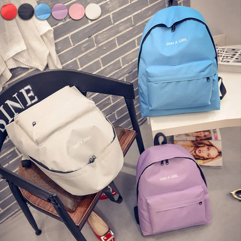 Женский холщовый рюкзак с вышивкой в виде букв|Женские рюкзаки| |