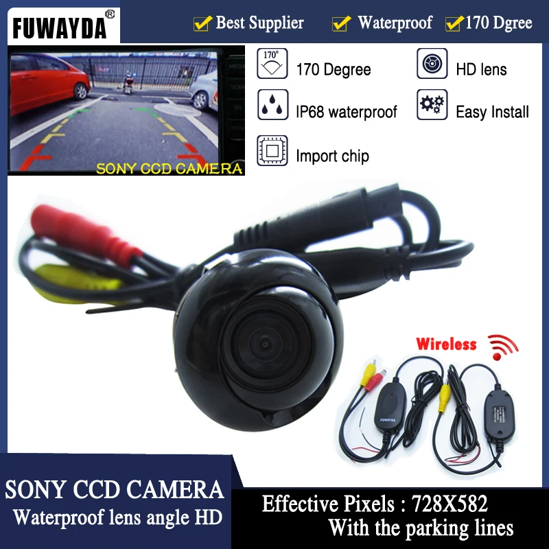 

FUWAYDA Wireless SONY CCD Chip car rear view camera front/side view for 360 degree Rotation Panoramic Universal camera