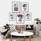 Винтажные Ретро пиратские животные кошка собака питомец A4 художественные принты постер хиппи настенные картины на холсте картина без рамки для детской комнаты домашний декор