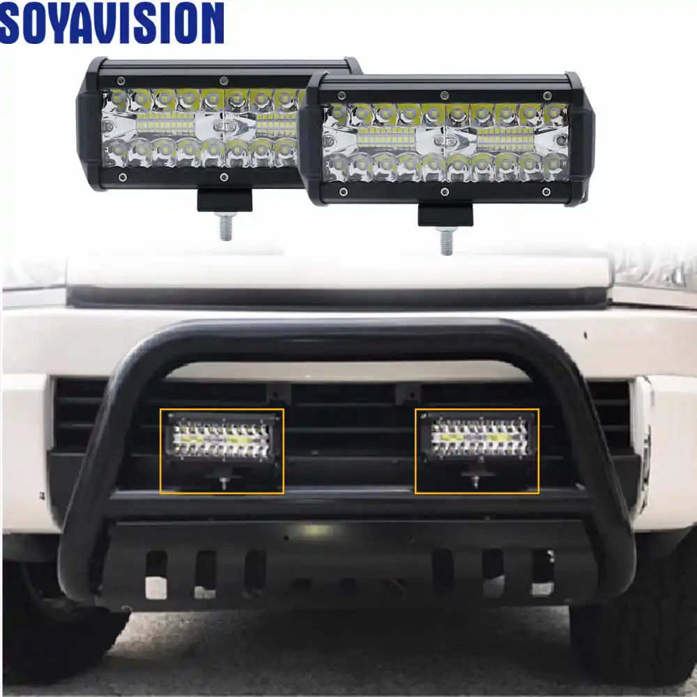 7 дюймовый светодиодный бар светильник рабочий 12V 24V для вождения Offroad Лодка