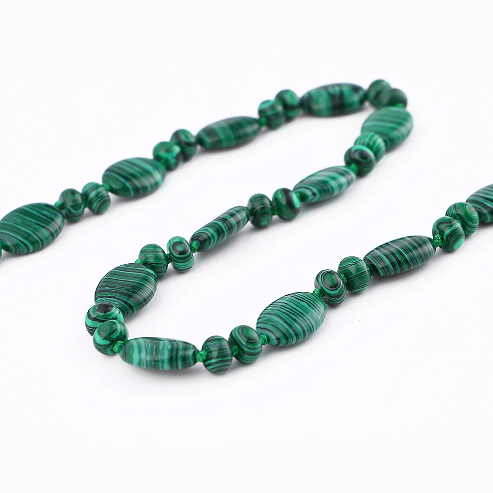 Ожерелье из натурального малахита модное женское изумрудное ожерелье розовое
