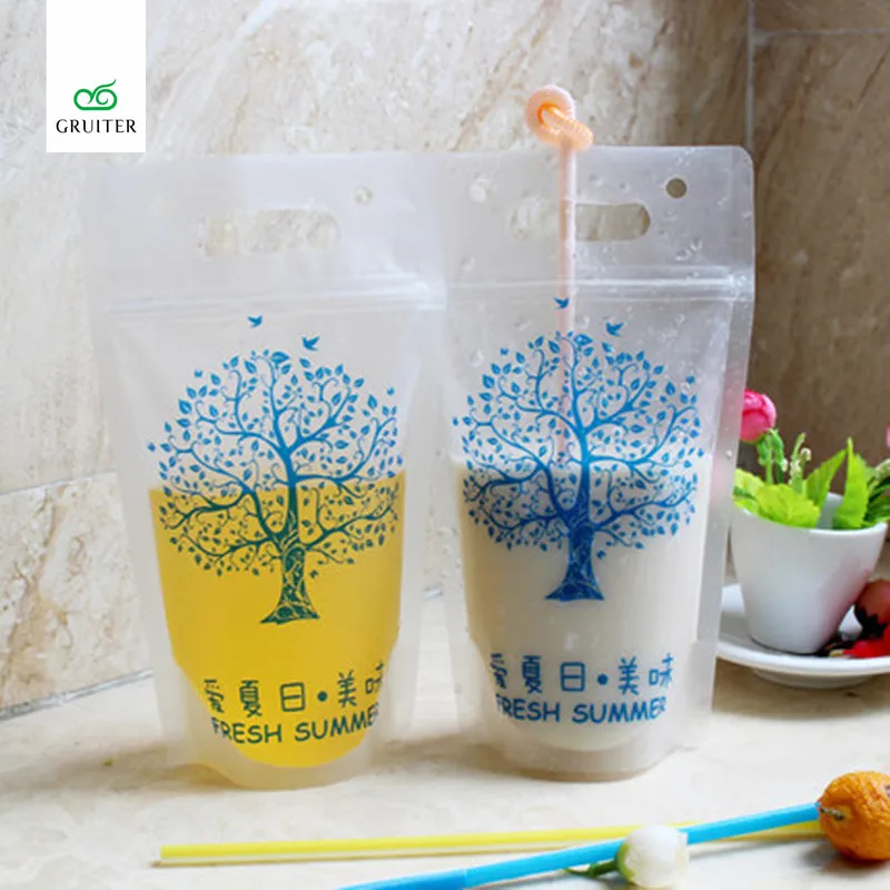 Матовые пластиковые пакеты для упаковки напитков с логотипом на заказ жидкого