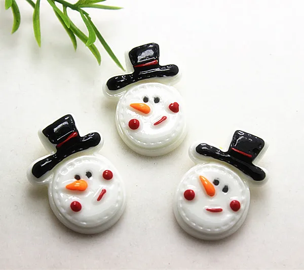 

10pcs Cute Resin Snowman Flatback Cabochons for Scrapbooking Girl Hair Bow Center Decoratiom,23*32mm(SD1020)