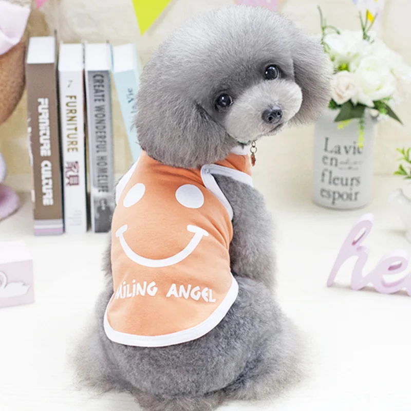 Летняя жилетка из 100% хлопка для собак модная одежда кошек с принтом в полоску