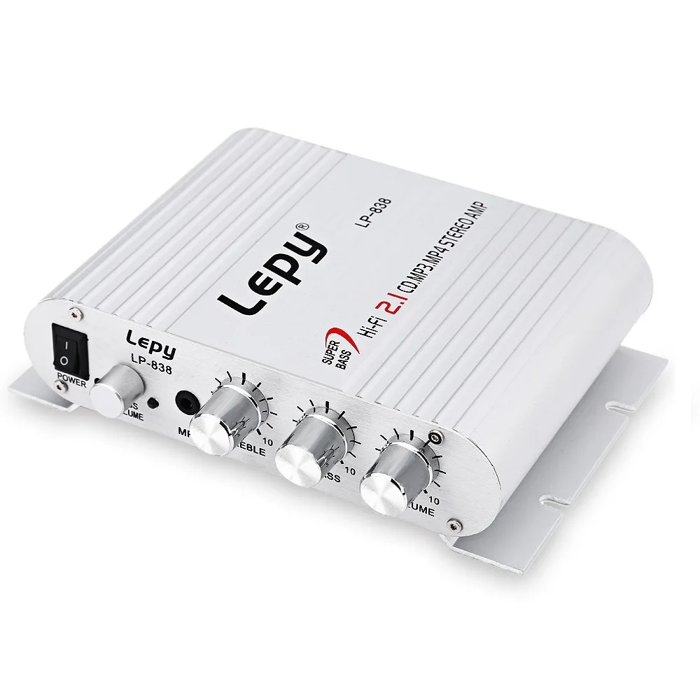 Lepy LP 838 Мощность усилитель Hi Fi 2 1 MP3 радио аудио стерео Amplificador бас Динамик плеер для