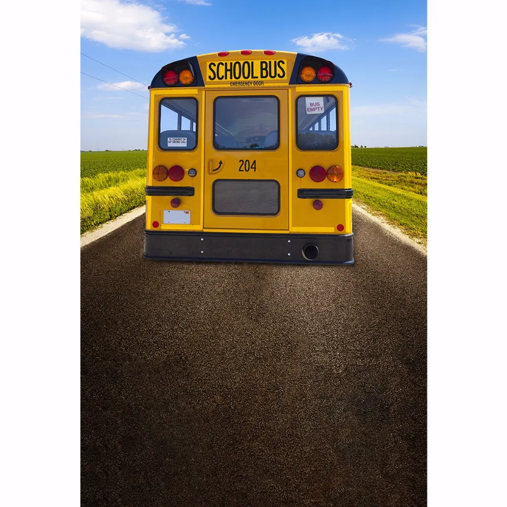 Allenjoy back to school bus фон для фотосъемки Студенческая трава детской фотостудии