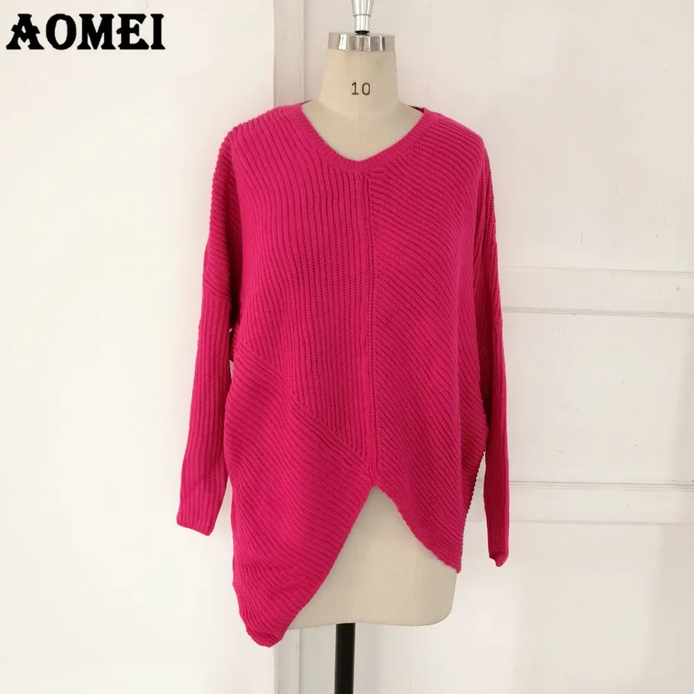 Женский пуловер больших размеров розовый красный черный свитер топы XL XXL 3XL XXXXXL