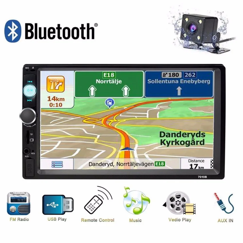 Универсальное автомобильное радио 2 Din Bluetooth GPS навигация 7 &quotHD Автомобильный MP5