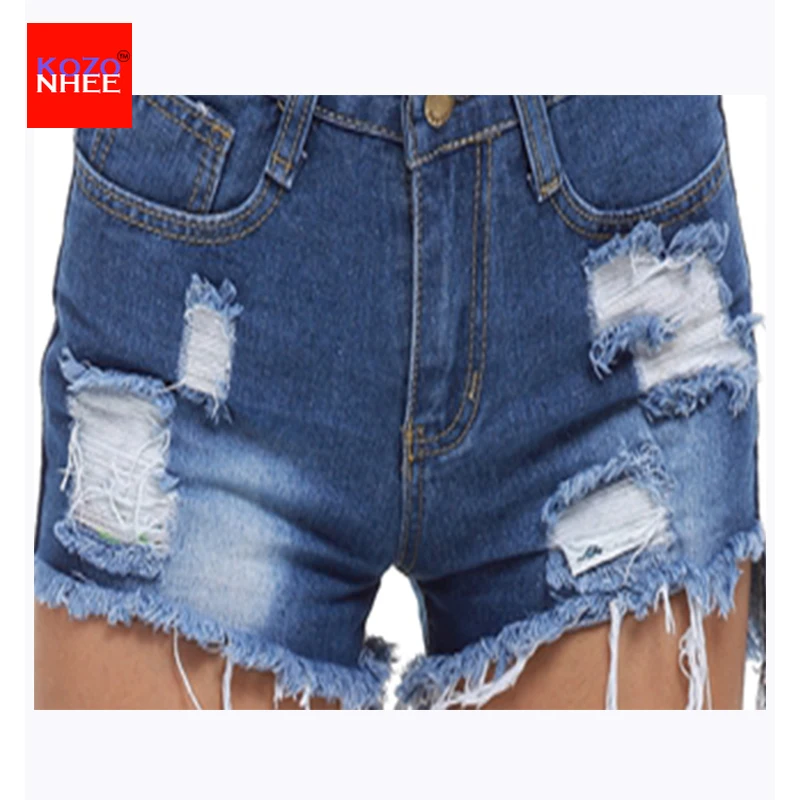 2017 Summer High Waist women shor Vintage ripped hole Frayed Tassel loose denim shorts pocket jeans mom mujer plus size | Женская одежда