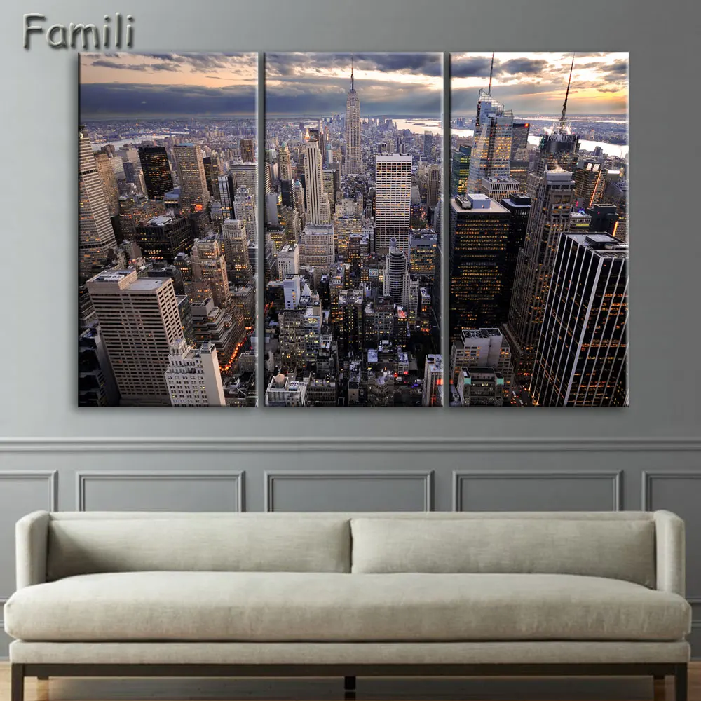 

3 Panel No Framed Printed brooklyn manhattan new york Painting children's room decor print poster picture canvas egyptian decor