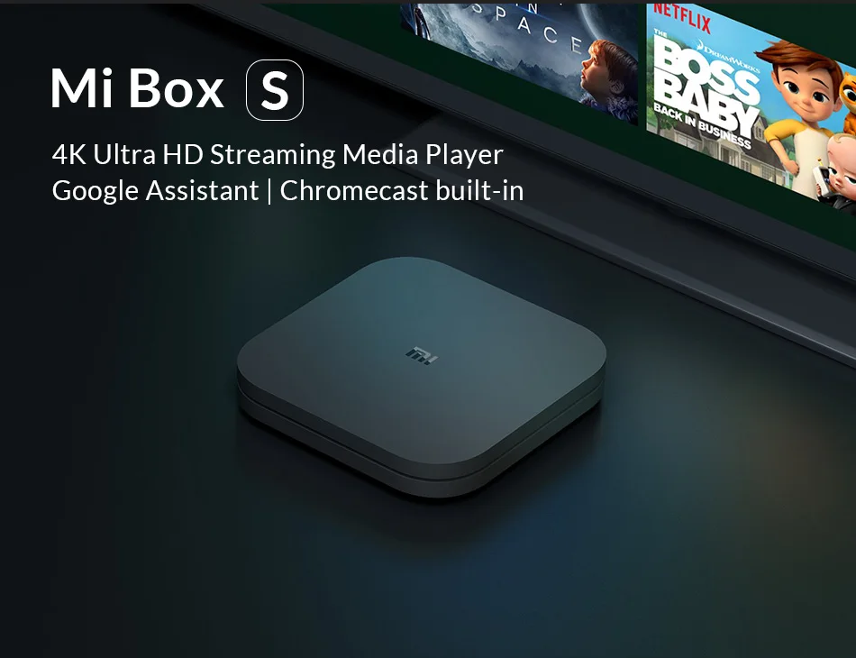 Глобальная версия Xiaomi Mi Box S 4K HDR Android TV 8.1 Ultra HD 2G 8G WI-FI Google Cast Netflix IPTV-приставка 4 Media Player
