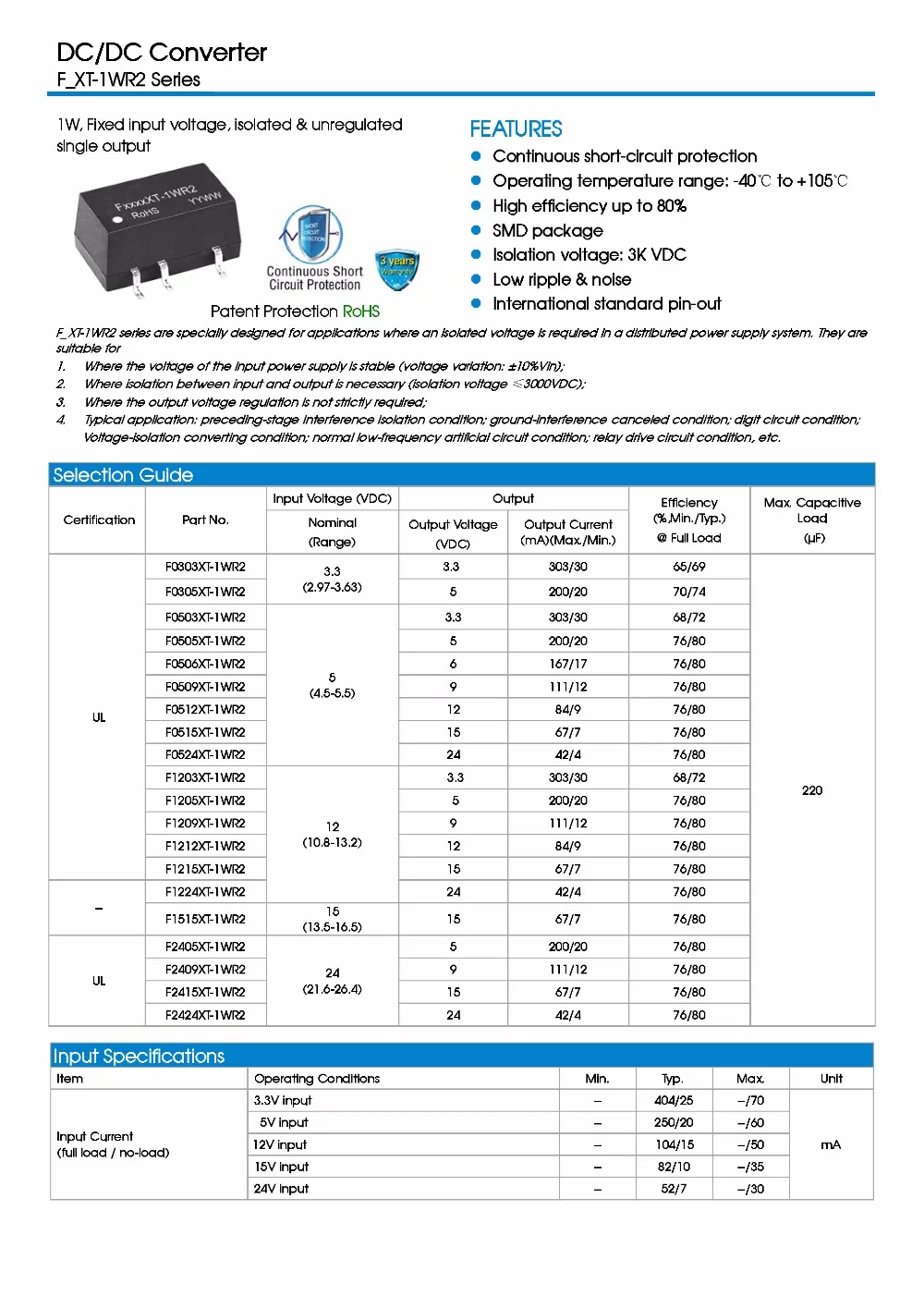 Aoweziic (1 шт.) (2 (5 (10 F2424XT-1WR2 F2424 новый оригинальный SMD вход: 24 В выход: 0 04a DC-DC изоляция