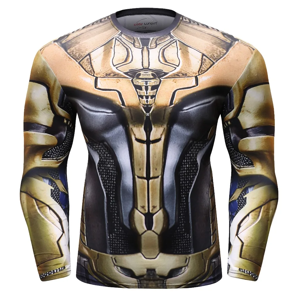 Мужская компрессионная футболка Rashguard из полиэстера с длинным рукавом и круглым