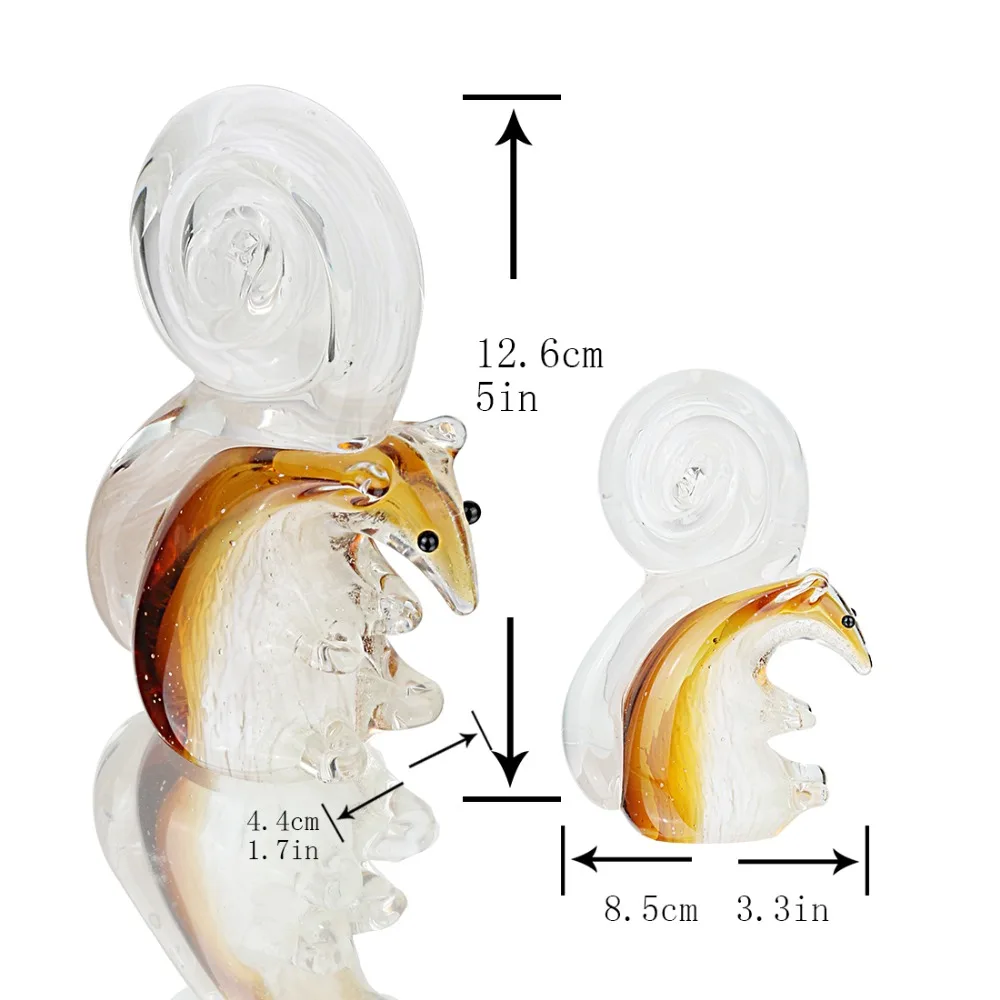 H&ampD Handcrafted Art Glass Figures of Animals - squirrel Figurine Crystal Ornaments for Home Office Craft Gifts | Дом и сад