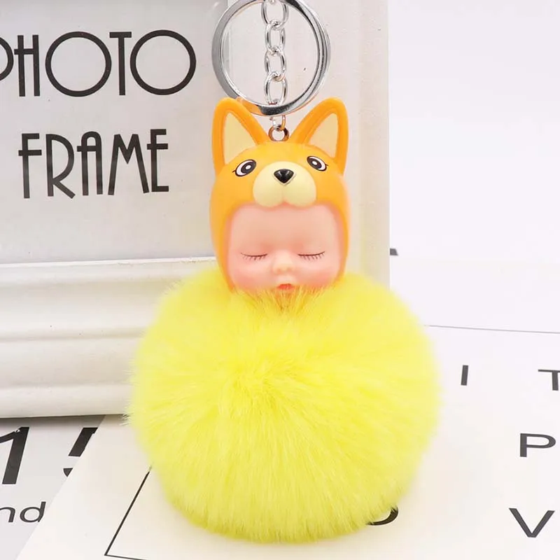 Брелок с помпоном брелок шариком из искусственного меха для сна ребенка куклы