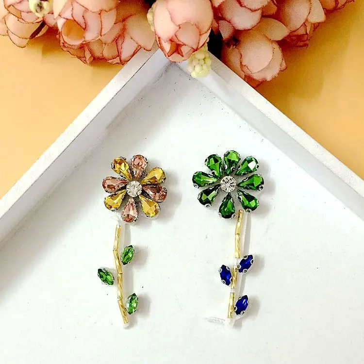 3D сделай сам цветок из бисера стразы Пришивные блестки подсолнухи для одежды