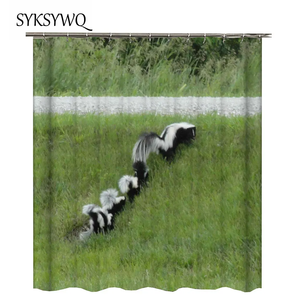 Forest Wolf Bathroom Curtain Polyester Fabric Winter Snower Shower | Дом и сад