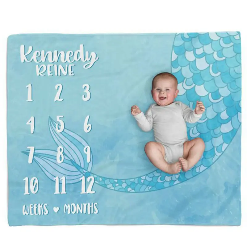 Детские одеяла для новорожденных пеленки модные ежемесячный рост фото цветочный