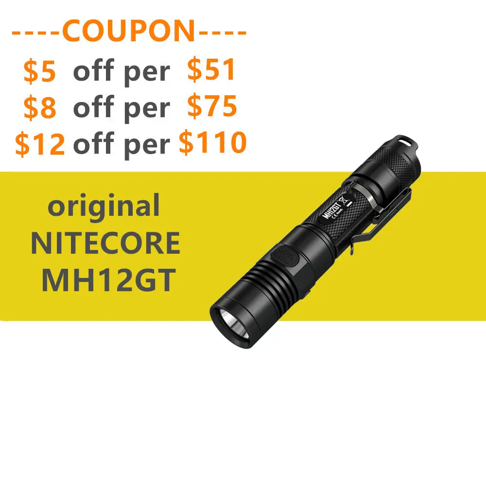 Фонарик NITECORE MH12GT с зарядным портом Micro USB аккумулятором 1*18650 1000 люмен|1000 lumen|flashlight