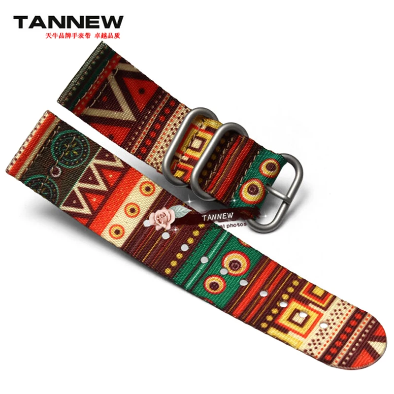Этнический браслет наручные часы diver 24 мм нейлоновый ремешок холст с матовой