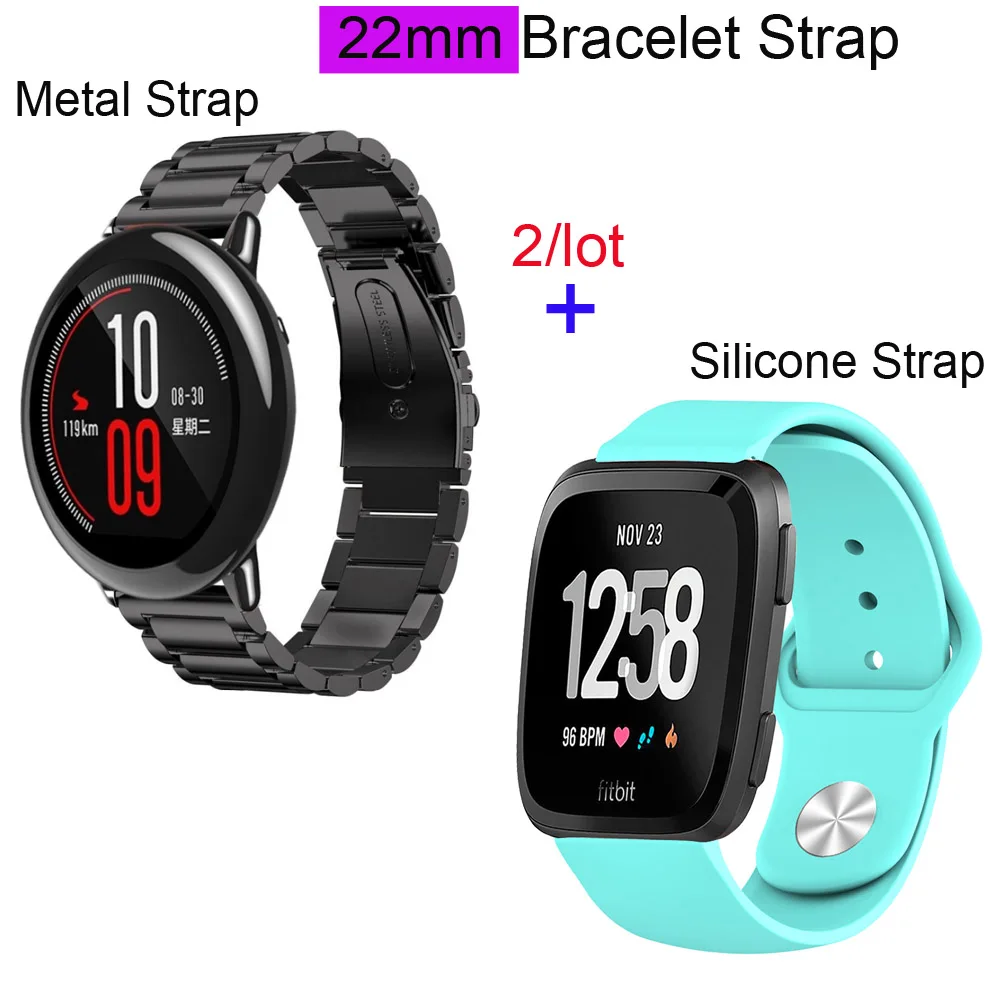22 мм браслет ремешок для Xiaomi Amazfit GTR 47 мм Pace Stratos ремешок для samsung gear S3 Galaxy 46 мм нержавеющая сталь ремешок для часов