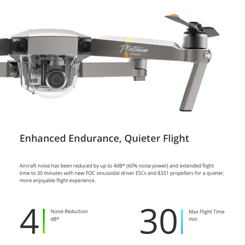 2Pairs 4PC DJI Mavic Platinum 8331 Low Noise Quick-Release Propellers (Golden/Silver ) for Accessories | Электроника