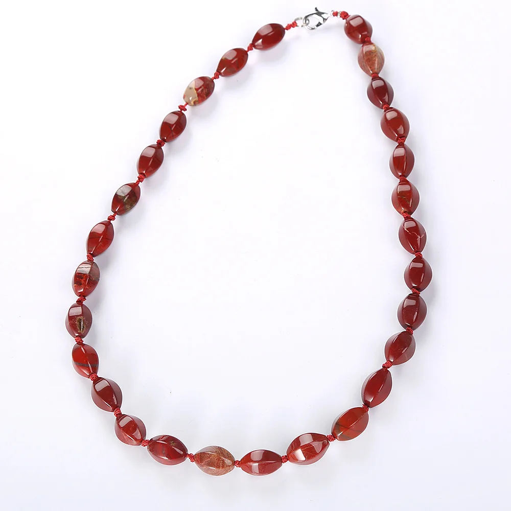 Jewnou красное ожерелье из агата заявление натуральный камень Collares Пьедра Лунная