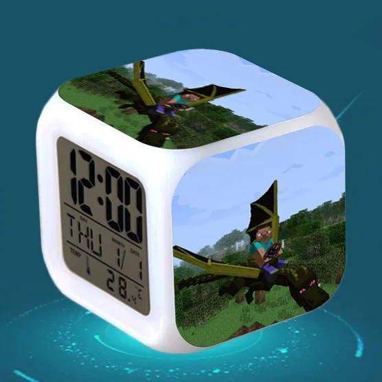 16 Мультфильм Пробуждение свет детские игрушки Цифровой Будильник Детский светодиодный цветной светящийся детский игровой стол reveil wekker - Цвет: 16