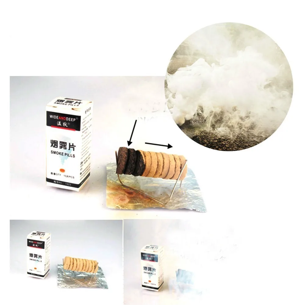 white 10PCS Цветной дым магические соответствующие забавные трюки пиротехнические игрушки Фон сцена Фотография Студия реквизит курить туман волшебные игрушки трюк - Цвет: white 10PCS